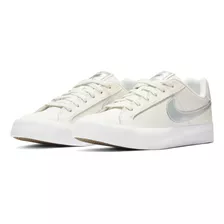 Tenis Para Mujer Nike Court Royale Ac Blanco Color Vela/negro/marrón Claro Goma/blanco Talla 24 Mx