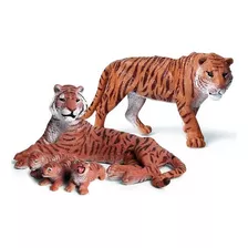 Familia De Tigre Com Filhotes Animais Selvagens 14 Cm Ásia