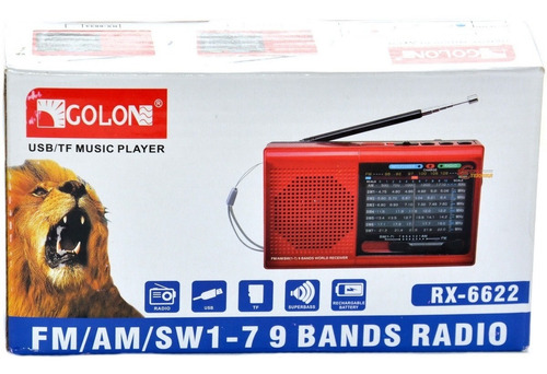 Radio Portatil Am Fm Recargable O Pila Tf Reproductor Mp3