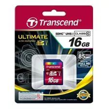 Memoria Transcend Sdhc Uhs-1 16gb Clase10 Blíster Sellado.