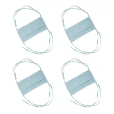 4 Máscaras Duplo Tecido Lavável Tricoline Confortável Azul