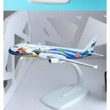 Airplane Miniatura Avião Comercial Bangkok Air Em Metal 