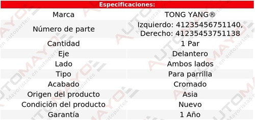 2) Molduras Parrilla Delanteras Crom Tong Yang G6 2005-2009 Foto 2