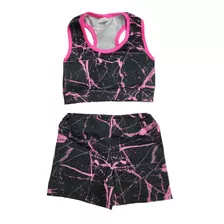 Conjunto Deportivo Lycra Nena Niña Top Y Calza Corta