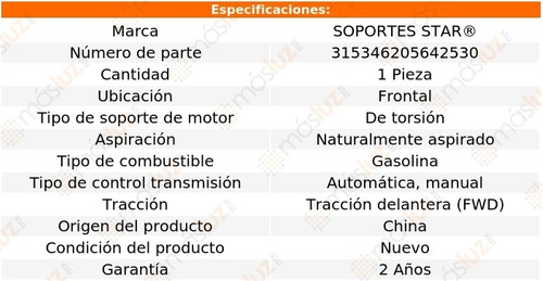1) Soporte Motor Del Excel 1.5l 4 Cil Aut, Std 90/94 Foto 2