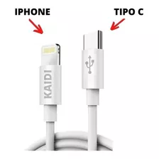 Cable Tipo C Para iPhone 14, 13, 11, 12, 6, 7, 8 Xr, Nueva Entrada. Color: Blanco