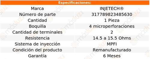 1- Inyector Combustible F-150 5.0l 8 Cil 1990/1996 Injetech Foto 4