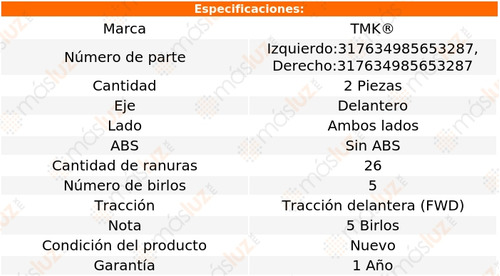 2- Mazas Delanteras Sin Abs Sundance L4 2.2l 87/94 Tmk Foto 2