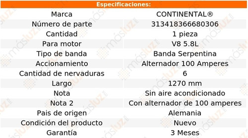 Banda 1270 Mm Acc Grand Marquis V8 5.8l 85/89 Alt 100 Amps Foto 5