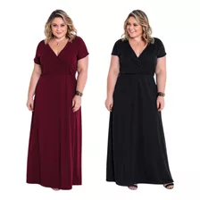 Kit 2 Vestido Transpassado Plus Size 46 A 72 Evangélico