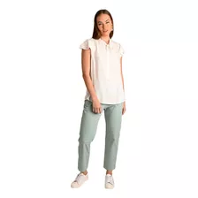 Ferrioni Blusa Para Dama Manga Corta Color Blanco