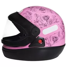 Capacete San Marino Floral Rosa / Preto