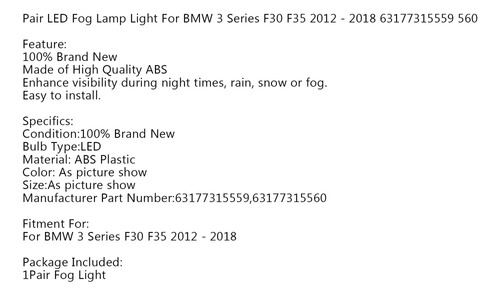 Luz Led Niebla Para Bmw Serie 3 F30 F35 2012-2018 Foto 9