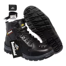 Kit Bota Motociclista Camuflada Bootsland Em Couro! Brinde!