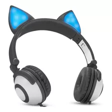 Headphone Fone Orelha Gatinha Led Infantil C/ Fio Entrada P2