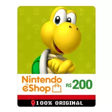 Cartão Nintendo Switch Eshop Card Brasil R$200 Reais