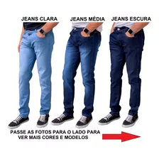 Kit Calça Jeans Masculina Skinny Slim Com Lycra 