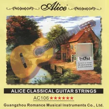 Cuerdas Alice Ac106 De Guitarra 6 Cuerdas Nylon Classical 