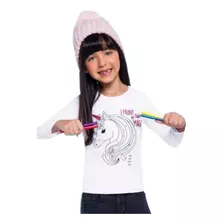 Blusa Infantil Menina - Ligue Os Pontos Unicórnio Brandili