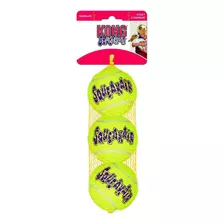 Kong Squeakair Balls Paquete 3 Pelotas De Tenis Medianas Color Amarillo