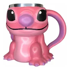 Caneca Angel 3d Lilo & Stitch Decorativa Em Resina 250ml