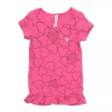 Vestido Infantil Menina Pink Coração Cativa Kids Tamanho 3