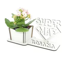 5 Porta Flores Display Personalizado Mdf Branco Dia Das Mães