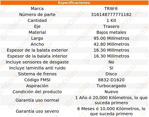 Balatas Bajos Metales Traseras Mito 4 Cil 1.4l 15/17 Foto 2