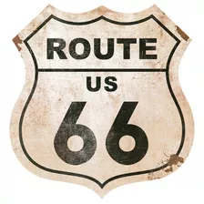 Placa Decoratica Em Mdf - Route 66 - 19x19cm