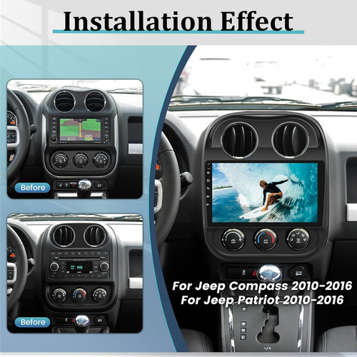 Radio De Coche Android 13 264g Para Jeep Compass Patriot 201 Foto 2