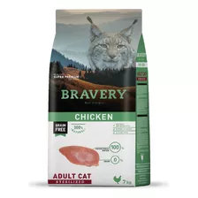 Alimento Bravery Super Premium Sterilized Para Gato Adulto Sabor Pollo En Bolsa De 7kg