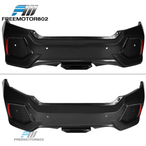 Fits 16-21 Honda Civic 10th Gen Si Style Rear Bumper Cov Zzg Foto 3