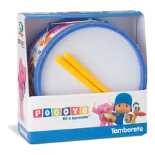  Tamborete Infantil Do Pocoyo Com 2 Baquetas Batuque Musical