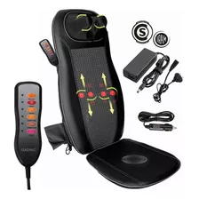 Masajeador Asiento Cuello Calor Shiatsu Relax Espalda Auto Color Negro