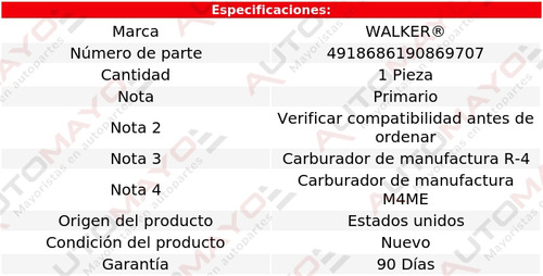 1_ Flotador Carburador Walker Cutlass Sup V8 5.0l 82-85 Foto 2