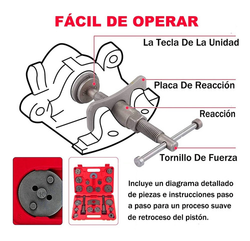 Opresor Pistn Frenos Cambiar Balatas Auto Universal 22 Pzas Foto 5