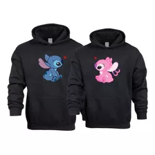 Sudadera Stich Y Angel Parejas Novios Duo 2 Piezas