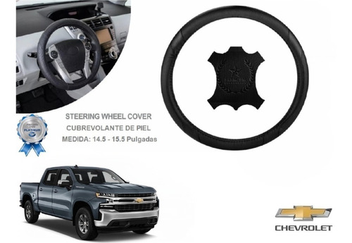 Funda Cubrevolante Negro Piel Chevrolet Silverado 2019 Foto 2