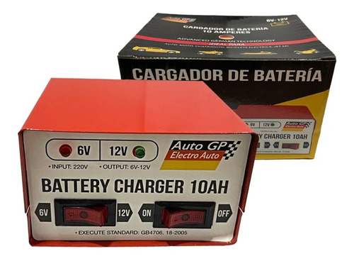 Cargador Bateria Moto Auto Lancha Cuatri 12v 6v 10ah