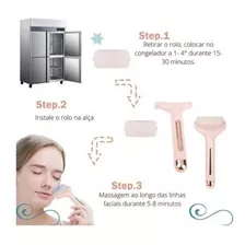 Ice Roller Massageador Drenagem Facial Crioterapia Anti-ruga Cor Rosa