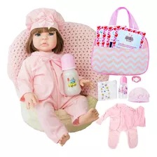 Boneca Bebê Reborn Realista Com Bolsa Original Silicone 