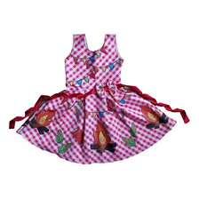 Vestido Infantil Temático Festa Junina Xadrez (tam 2 Ao 6)