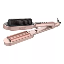 Rizador Pelo Gama Waver Brush 2en1 Ondula Alisa Digital 16mm Color Rose Gold