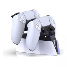 Carregador Controle Duplo Playstation 5 Dualsense Ps5 Branco