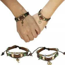 Duo Pulseras Para Pareja Distancia Amor Llave Candado Diámetro 17