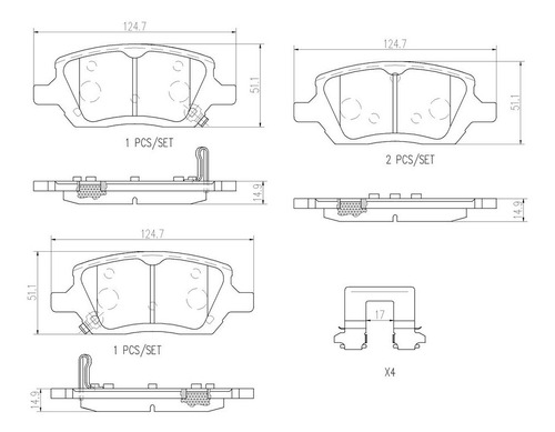 Set-4 Balatas Ceramica Traseras Buick Terraza 3.9l V6 06/07 Foto 2