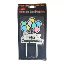 Vela - Velas Feliz Cumpleaños Frase Y Dibujo Globos