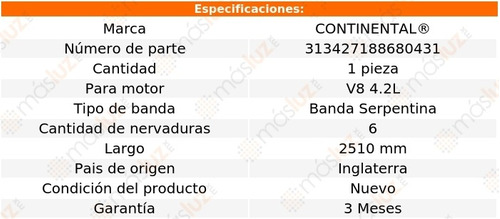 Banda 2510 Mm Acc S420 V8 4.2l 96/99 Continental Foto 5