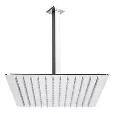 Ducha De Teto Inox Ss304 25cm Quadrada 25x25 Braço Quadrado