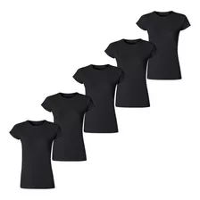 Playera Negro Mujer Gildan Paquete 5 Playeras 64000l